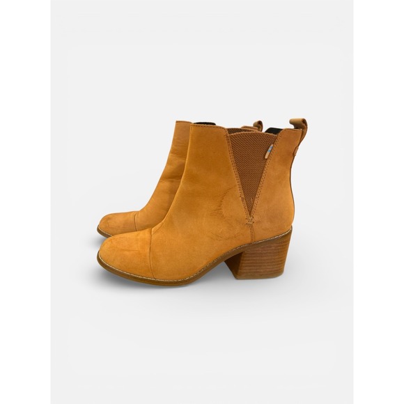 Toms Shoes - Toms Esme Heeled Boot Tan Oiled Nubuck, Size 7